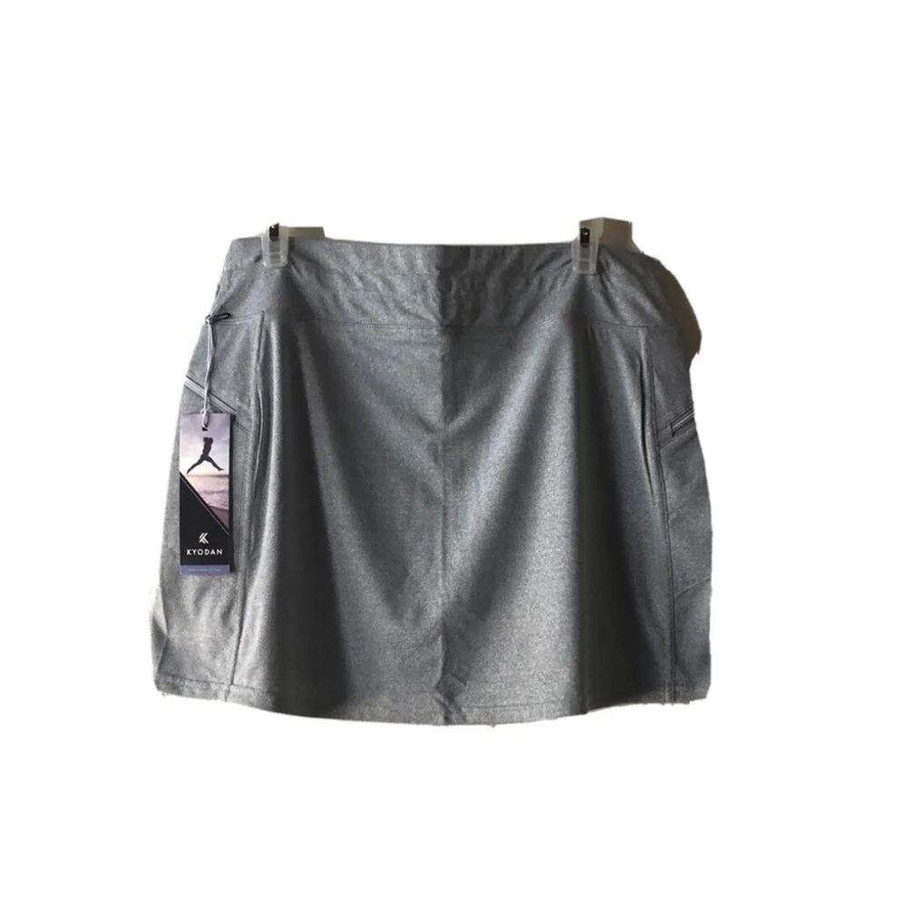 KYODAN Womens Gray Skort Size Large With Tennis Pockets On Shorts Thigh …